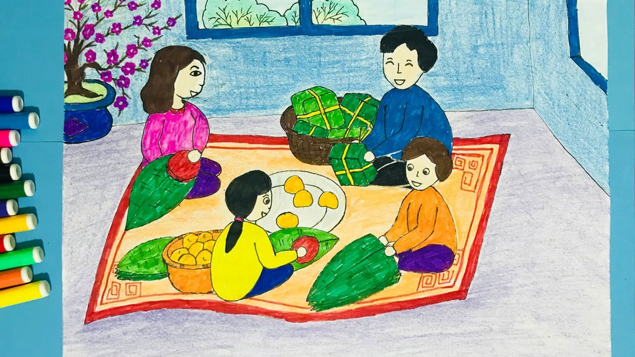 Vẽ tranh gia đình lớp 8