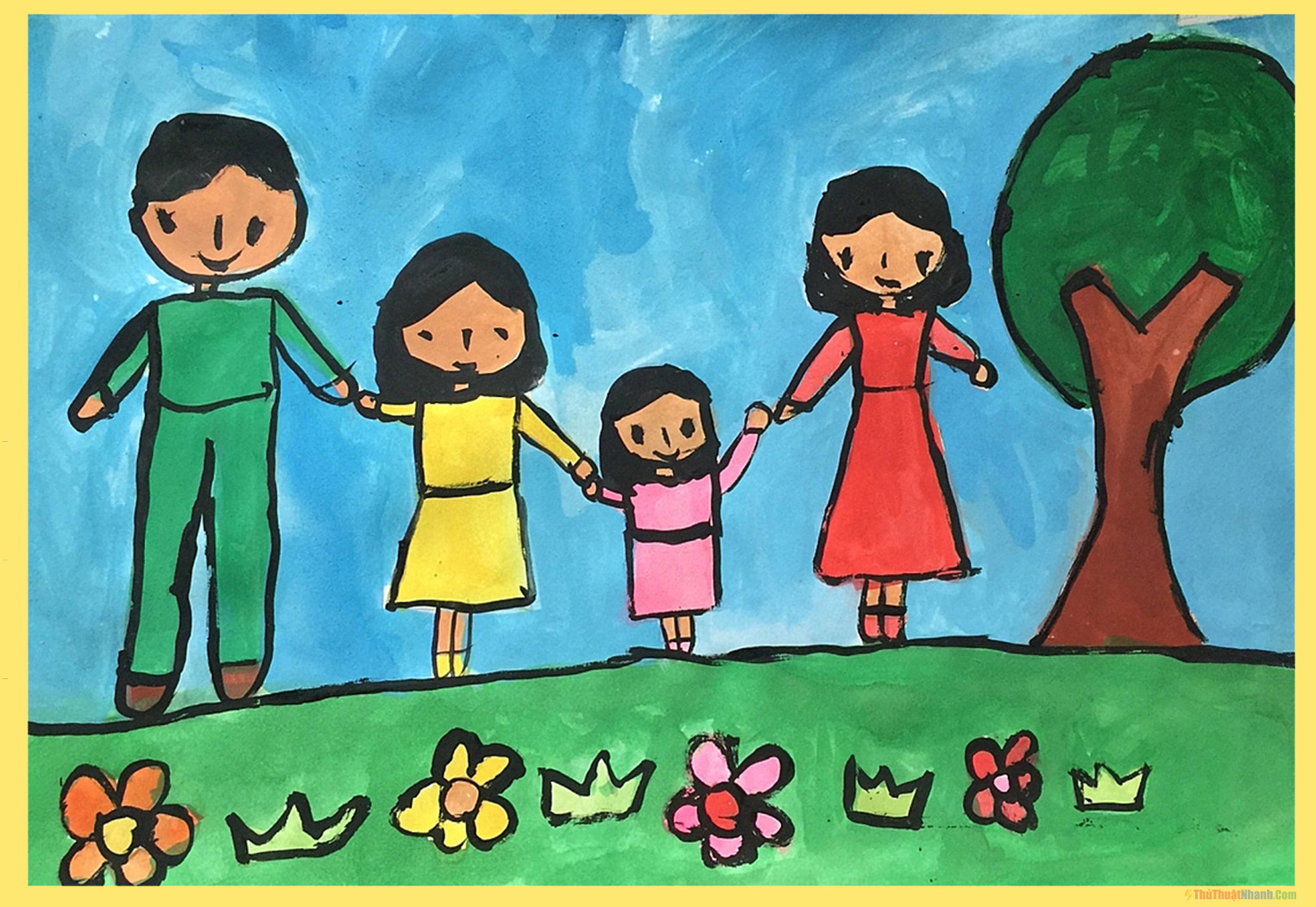 Vẽ tranh đề tài gia đình  Vẽ gia đình của em  How to draw family  YouTube