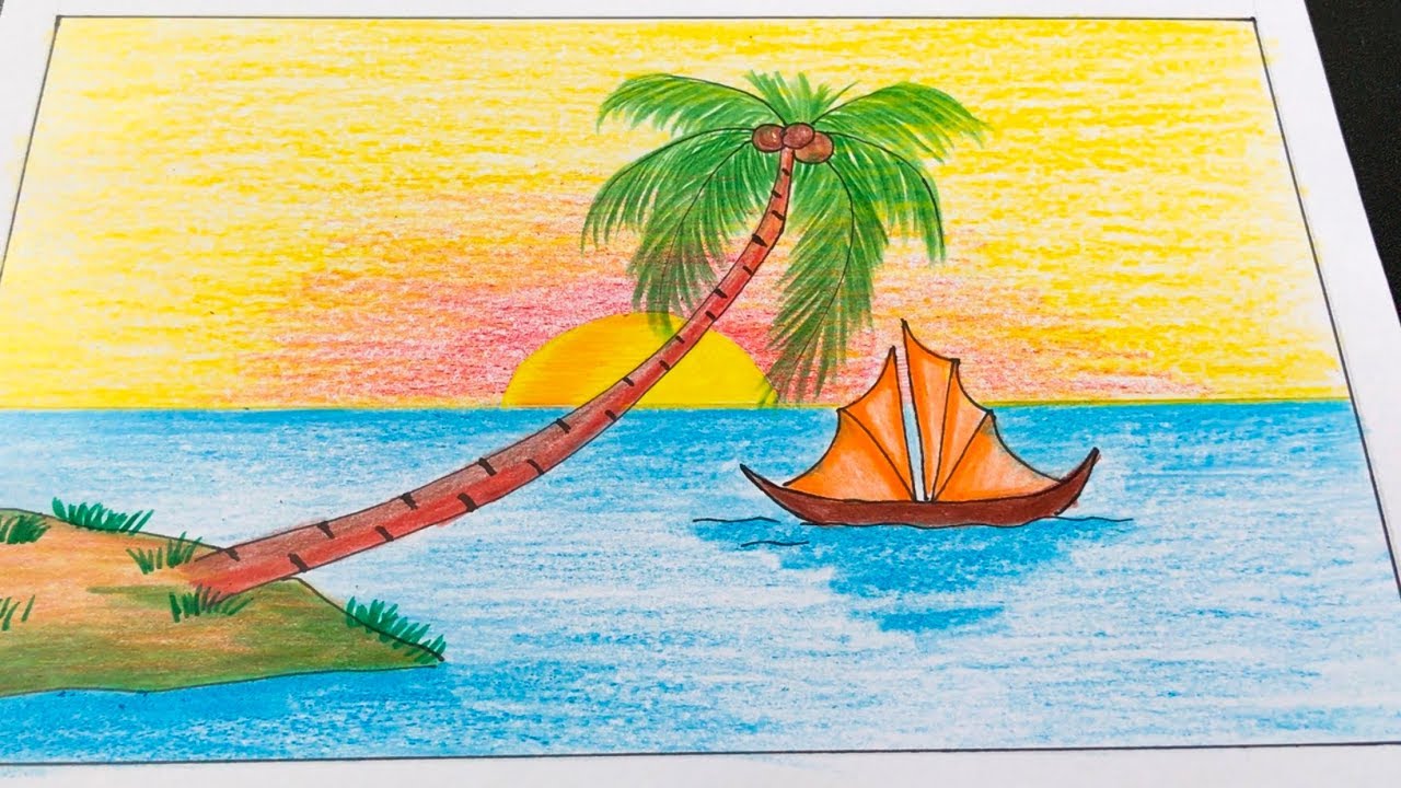 Vẽ tranh phong cảnh lớp 7 bằng bút chì