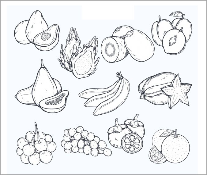 Hình vẽ hoa quả cute