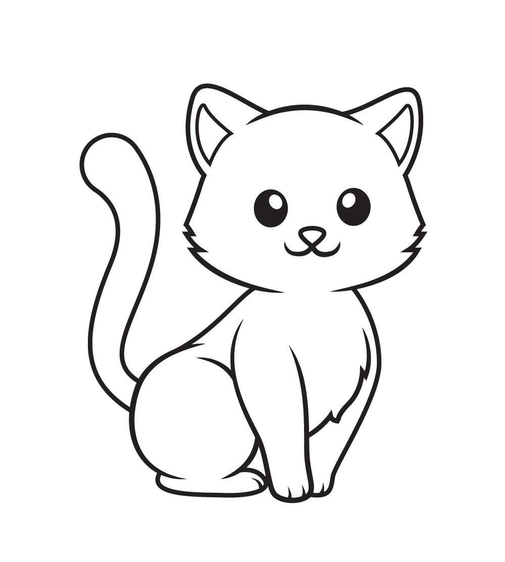 Hình vẽ con mèo dễ thương