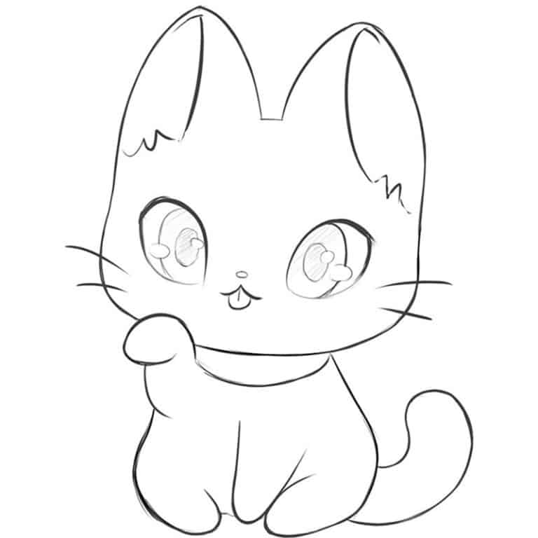 Cách vẽ hình mèo cute