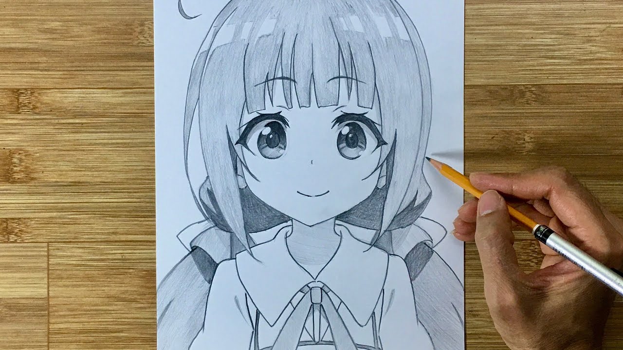 Vẽ tranh anime nữ học sinh