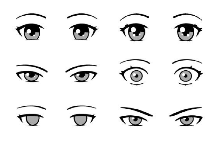 hình vẽ mắt anime nữ