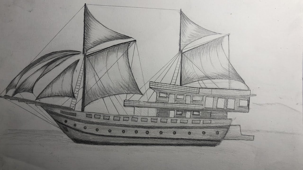 Tranh vẽ thuyền buồm
