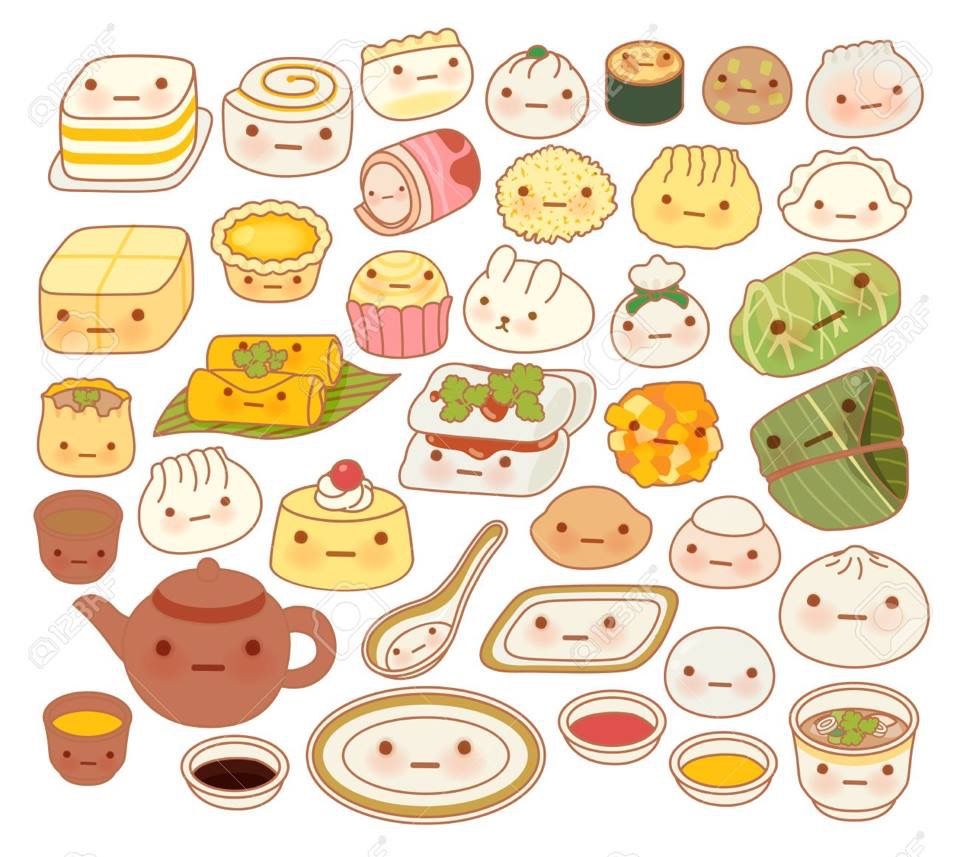Hình vẽ sticker cute đồ ăn