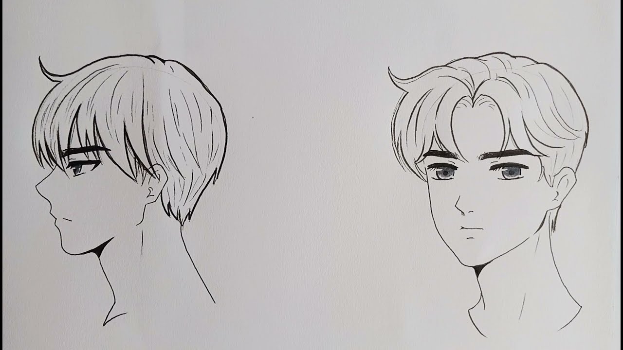 How to draw long hair and short hair anime  YouTube